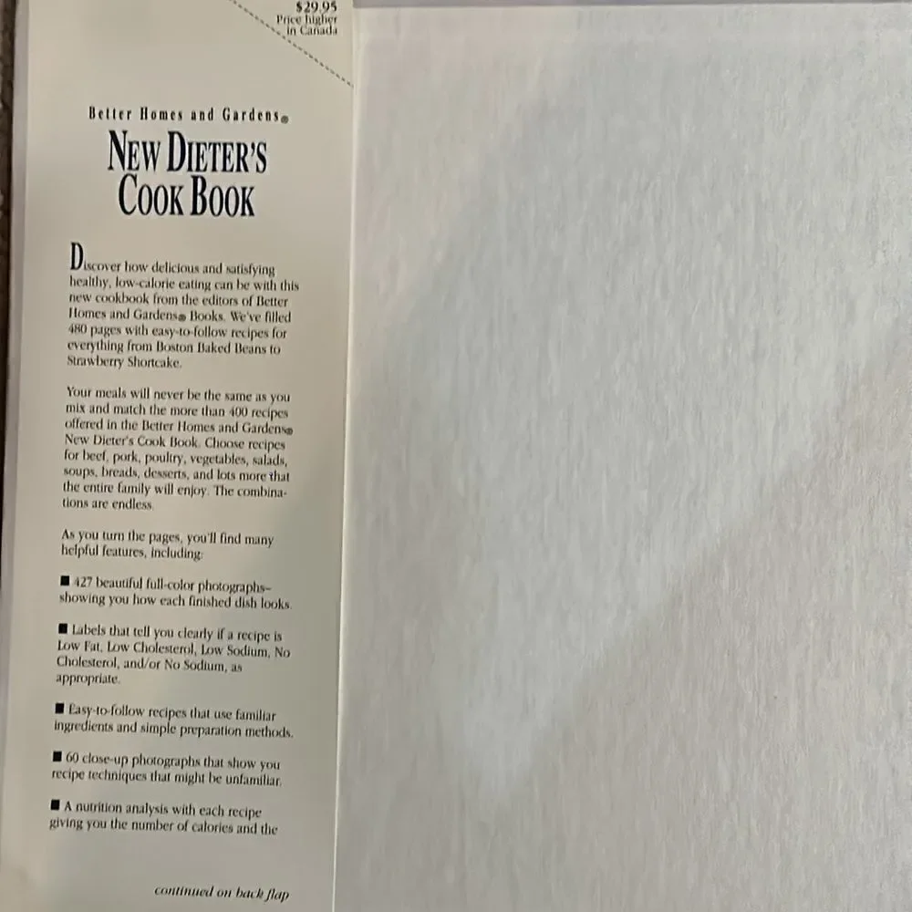Better Homes and Gardens “New Dieters Cookbook”